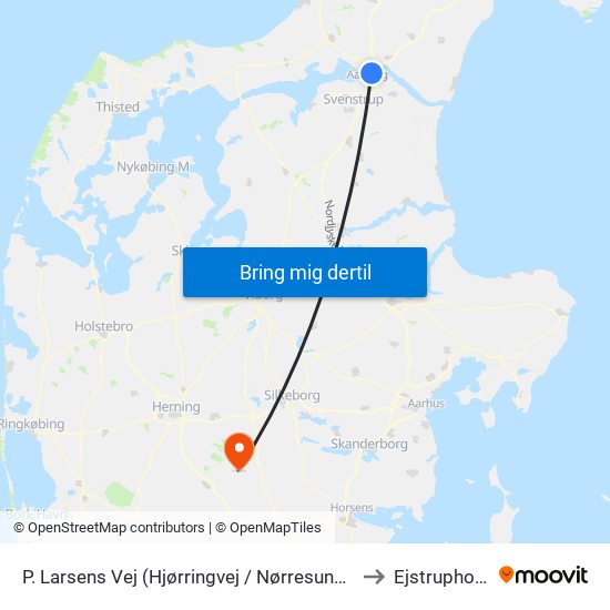 P. Larsens Vej (Hjørringvej / Nørresundby) to Ejstrupholm map