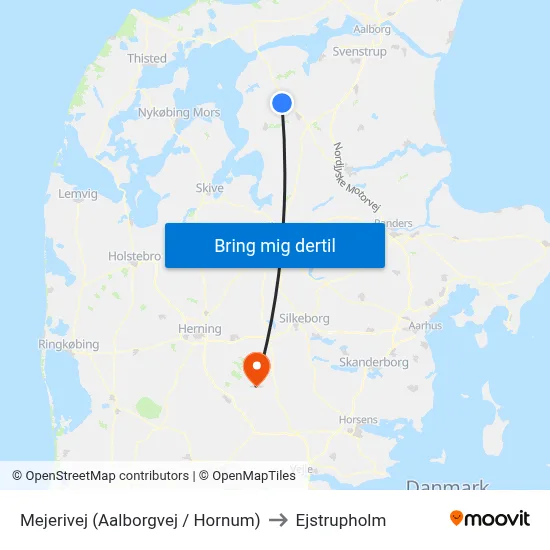 Mejerivej  (Aalborgvej / Hornum) to Ejstrupholm map