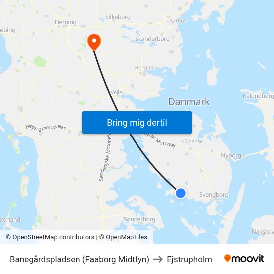 Banegårdspladsen (Faaborg Midtfyn) to Ejstrupholm map