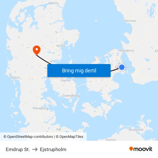 Emdrup St. to Ejstrupholm map