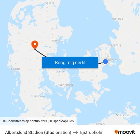 Albertslund Stadion (Stadionstien) to Ejstrupholm map