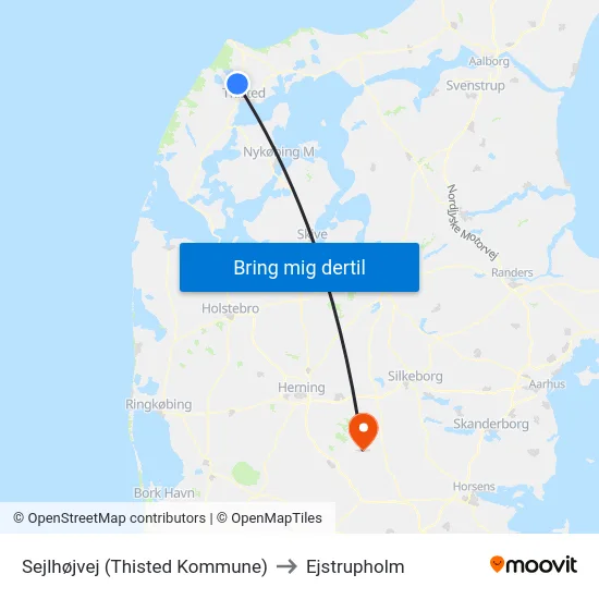 Sejlhøjvej (Thisted Kommune) to Ejstrupholm map