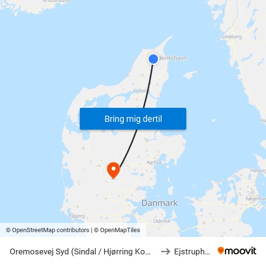 Oremosevej Syd (Sindal / Hjørring Kommune) to Ejstrupholm map