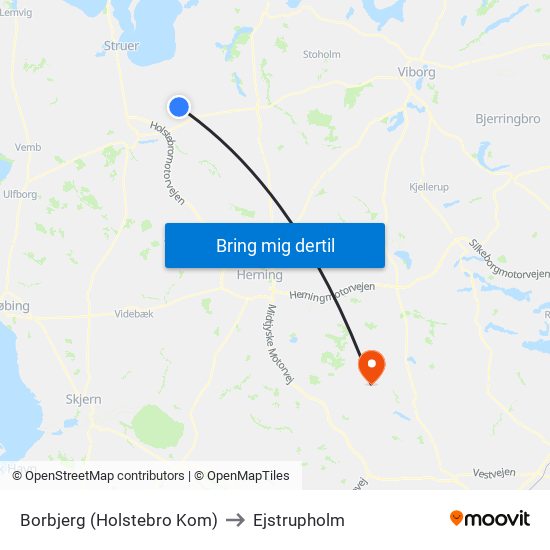 Borbjerg (Holstebro Kom) to Ejstrupholm map