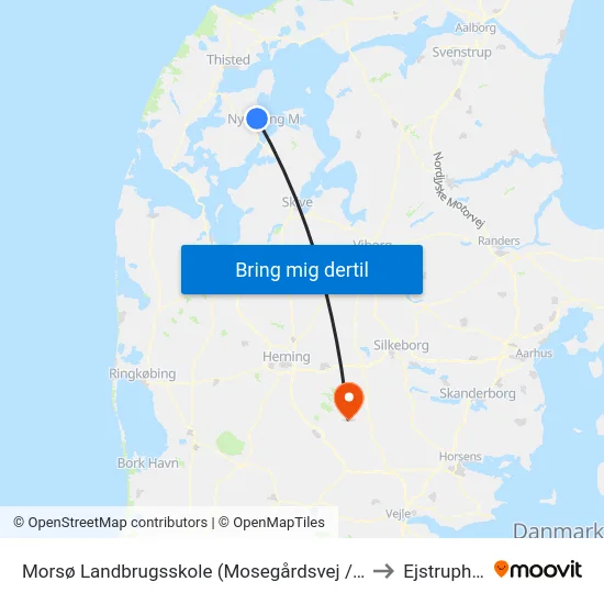 Morsø Landbrugsskole (Mosegårdsvej / Vodstrup) to Ejstrupholm map