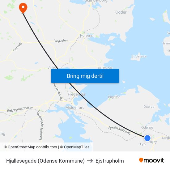 Hjallesegade (Odense Kommune) to Ejstrupholm map