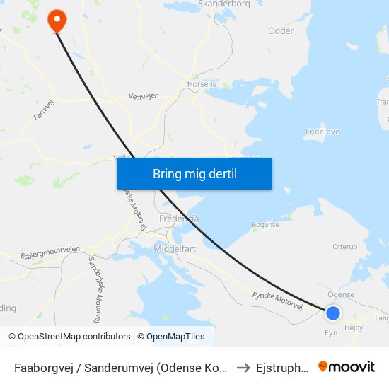 Faaborgvej / Sanderumvej (Odense Kommune) to Ejstrupholm map