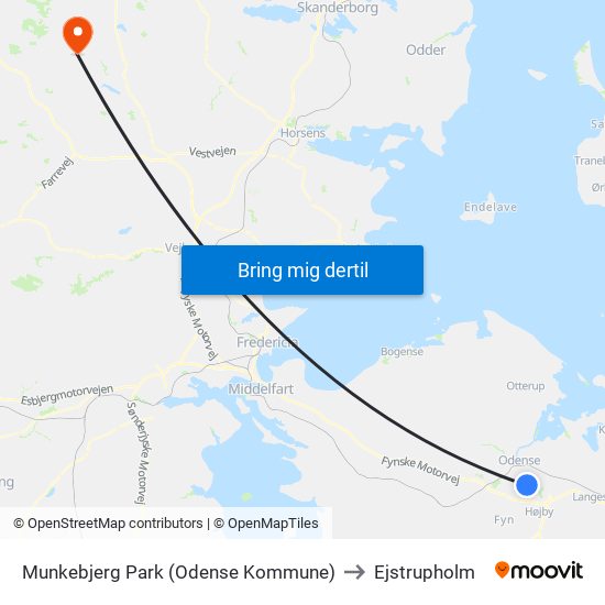 Munkebjerg Park (Odense Kommune) to Ejstrupholm map