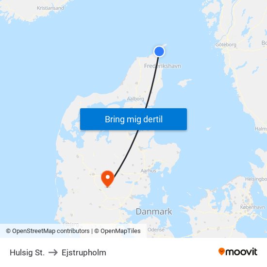 Hulsig St. to Ejstrupholm map