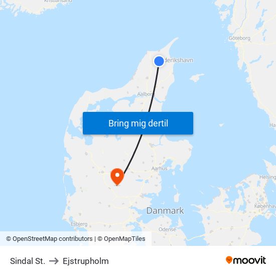 Sindal St. to Ejstrupholm map