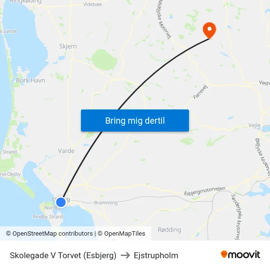 Skolegade V Torvet (Esbjerg) to Ejstrupholm map