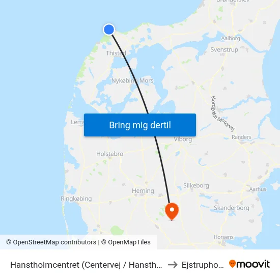 Hanstholmcentret (Centervej / Hanstholm) to Ejstrupholm map