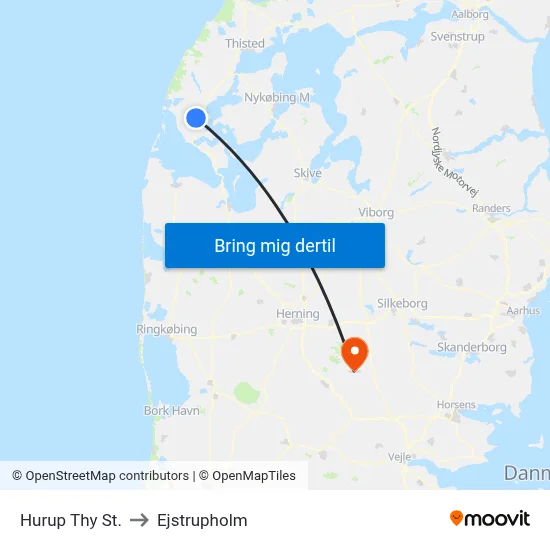 Hurup Thy St. to Ejstrupholm map