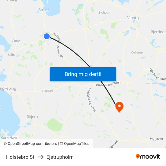 Holstebro St. to Ejstrupholm map