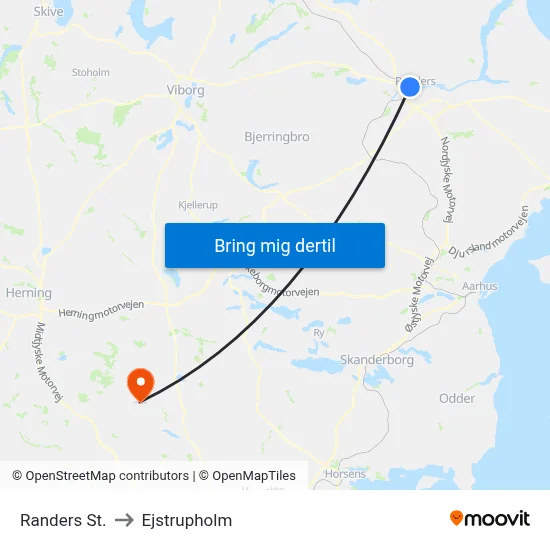 Randers St. to Ejstrupholm map