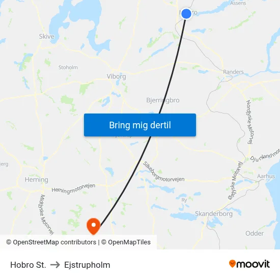 Hobro St. to Ejstrupholm map