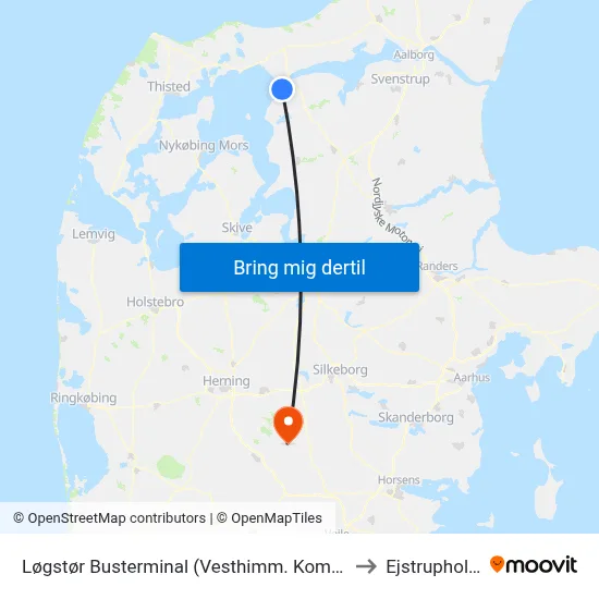 Løgstør Busterminal (Vesthimm. Komm.) to Ejstrupholm map