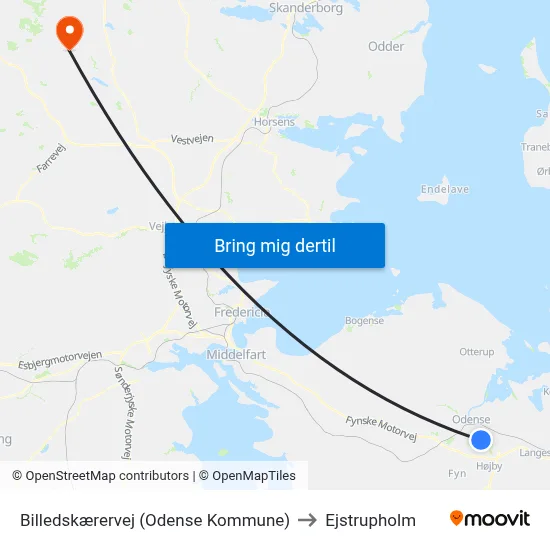 Billedskærervej (Odense Kommune) to Ejstrupholm map