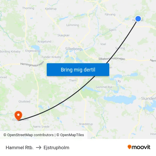 Hammel Rtb. to Ejstrupholm map