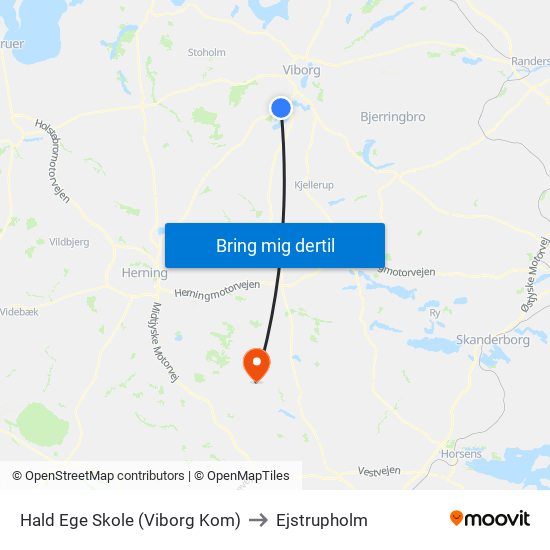 Hald Ege Skole (Viborg Kom) to Ejstrupholm map