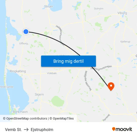 Vemb St. to Ejstrupholm map