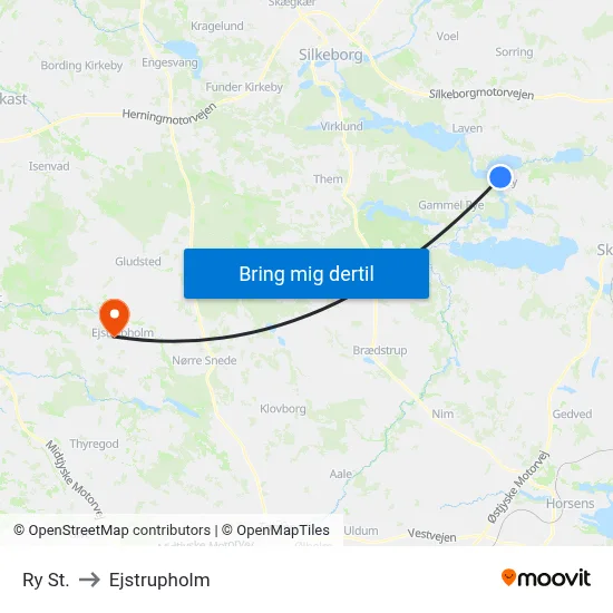 Ry St. to Ejstrupholm map