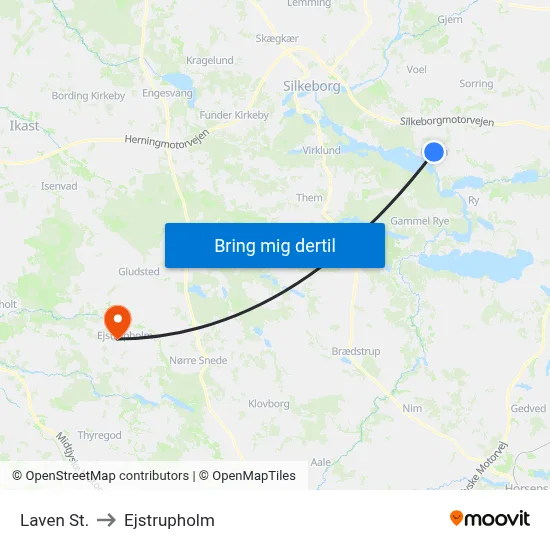 Laven St. to Ejstrupholm map