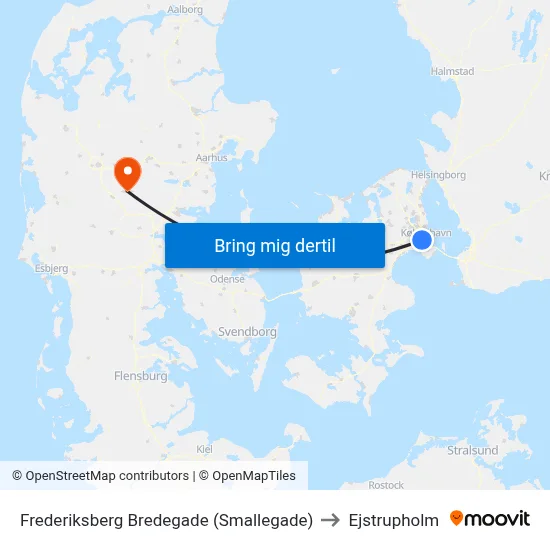Frederiksberg Bredegade (Smallegade) to Ejstrupholm map