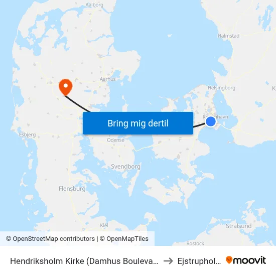 Hendriksholm Kirke (Damhus Boulevard) to Ejstrupholm map