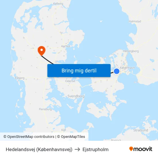 Hedelandsvej (Københavnsvej) to Ejstrupholm map