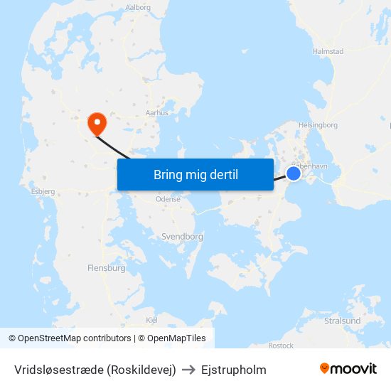Vridsløsestræde (Roskildevej) to Ejstrupholm map
