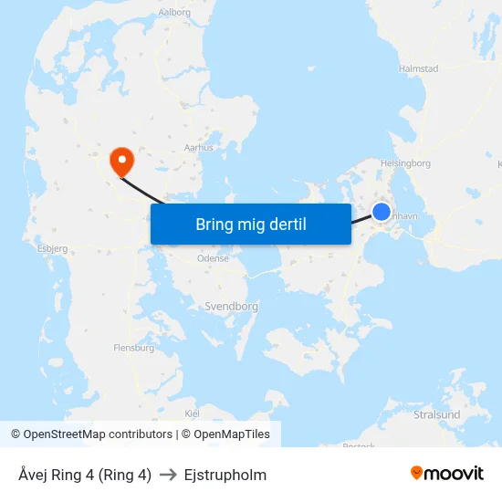 Åvej Ring 4 (Ring 4) to Ejstrupholm map