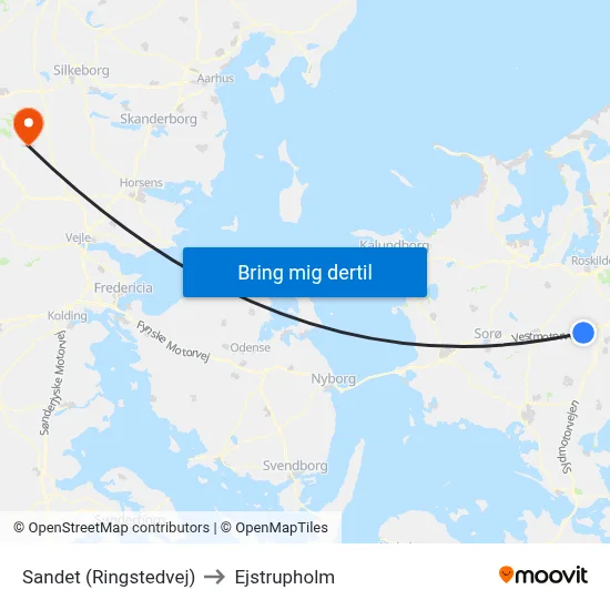 Sandet (Ringstedvej) to Ejstrupholm map