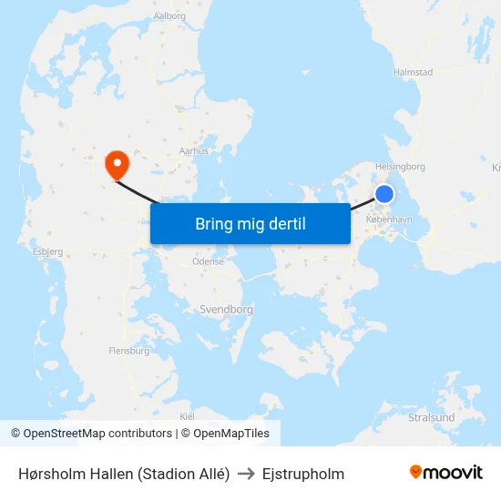 Hørsholm Hallen (Stadion Allé) to Ejstrupholm map