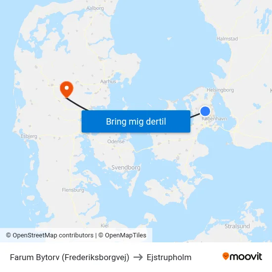 Farum Bytorv (Frederiksborgvej) to Ejstrupholm map