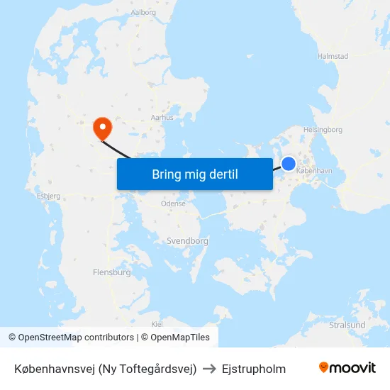 Københavnsvej (Ny Toftegårdsvej) to Ejstrupholm map