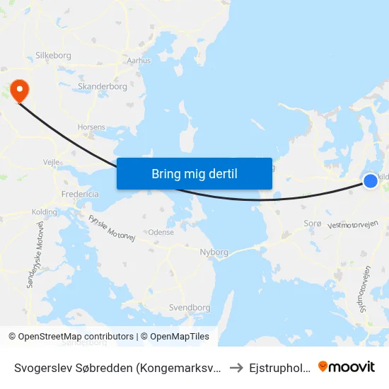 Svogerslev Søbredden (Kongemarksvej) to Ejstrupholm map