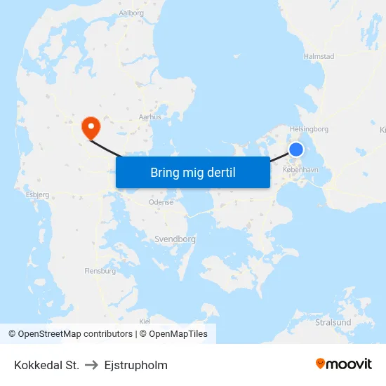 Kokkedal St. to Ejstrupholm map