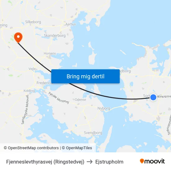 Fjenneslevthyrasvej (Ringstedvej) to Ejstrupholm map