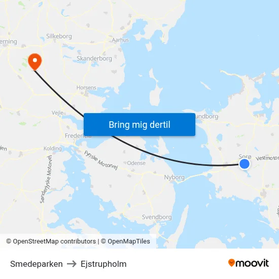 Smedeparken to Ejstrupholm map