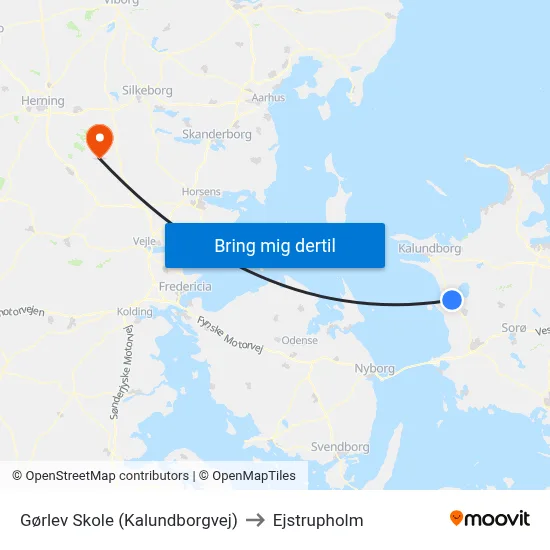Gørlev Skole (Kalundborgvej) to Ejstrupholm map