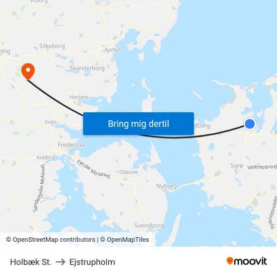 Holbæk St. to Ejstrupholm map