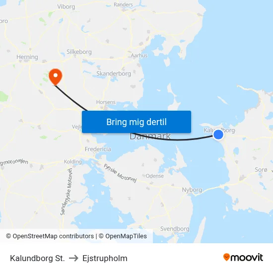 Kalundborg St. to Ejstrupholm map