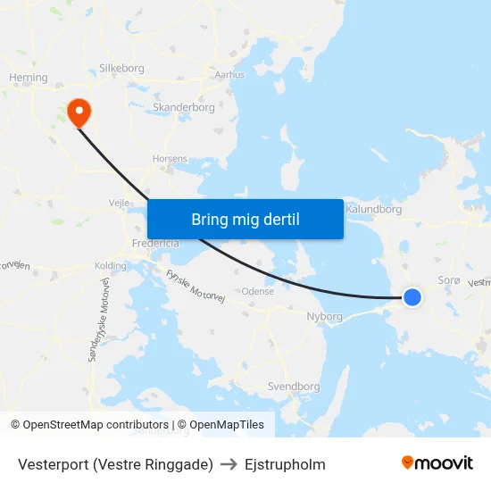 Vesterport (Vestre Ringgade) to Ejstrupholm map