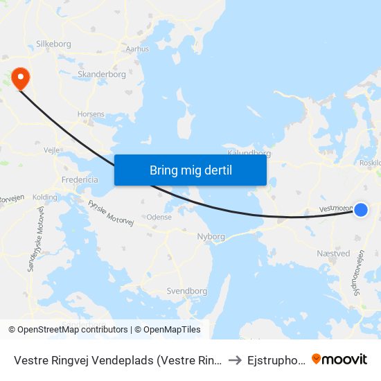 Vestre Ringvej Vendeplads (Vestre Ringvej) to Ejstrupholm map