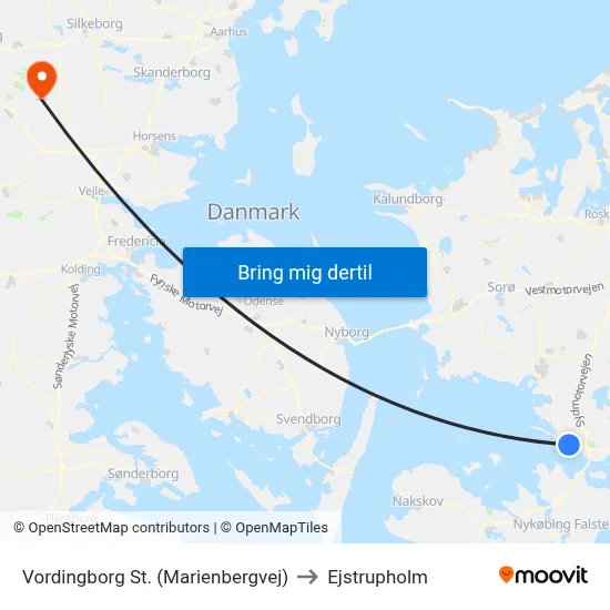 Vordingborg St. (Marienbergvej) to Ejstrupholm map