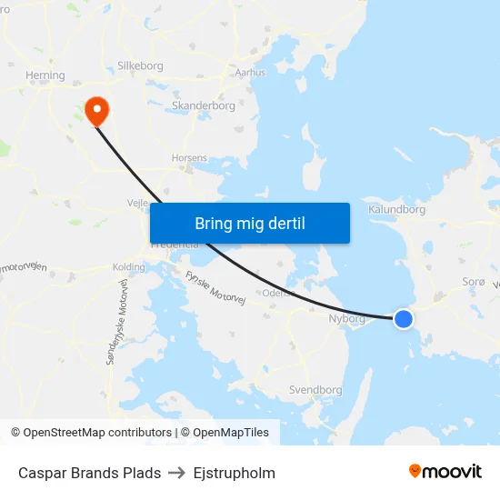 Caspar Brands Plads to Ejstrupholm map