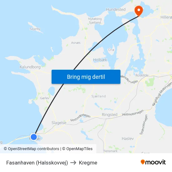 Fasanhaven (Halsskovvej) to Kregme map