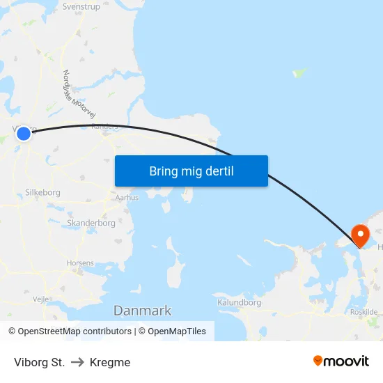 Viborg St. to Kregme map
