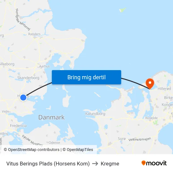 Vitus Berings Plads (Horsens Kom) to Kregme map
